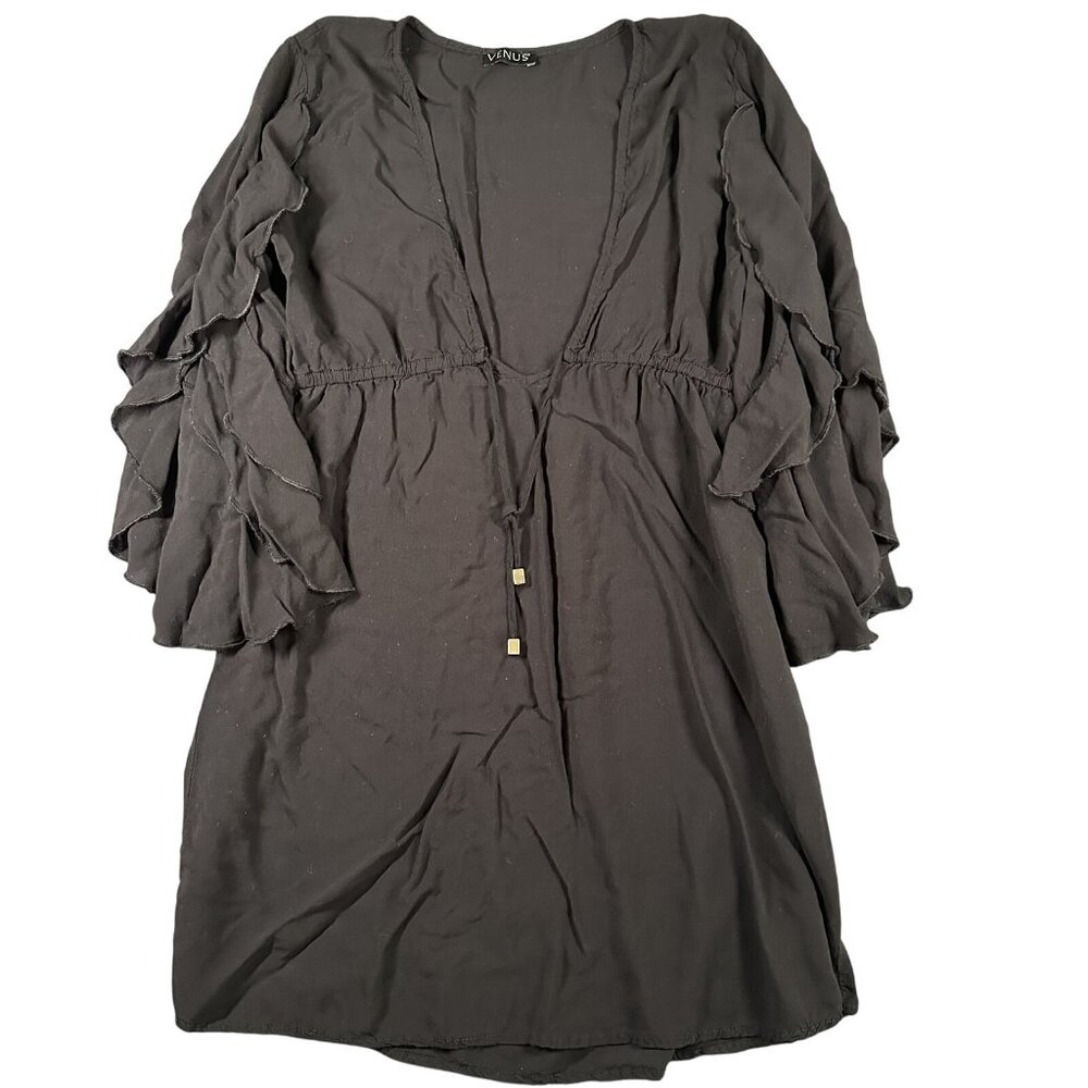 Venus Dress Womens‎ Small Ruffle Sleeve Boho Tunic Cover Up Beach Swim Layer